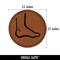 Human Foot Feet Anatomy Body Part Round Iron-On Engraved Faux Leather Patch Applique - 2.5"